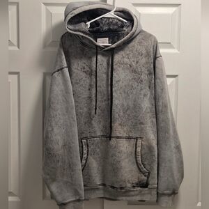 Urban Outfitters UO Grudge Hoodie In Distressed Gray Wash Size Large